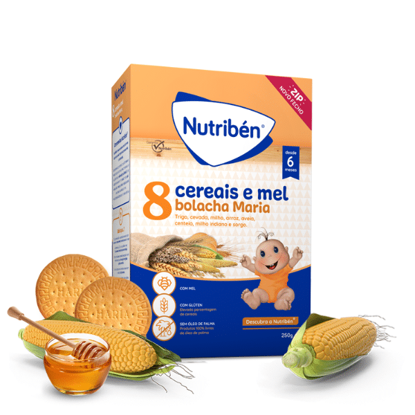 Nutriben Papa 8 Cereais e Mel Bolacha Maria - farmácia rodrigues rocha