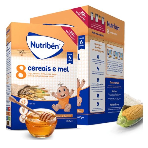 Nutriben Papa 8 Cereais e Mel Não Láctea - farmacia rodrigues rocha