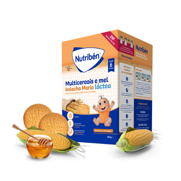 Nutriben Papa Multicereais e Mel Bolacha Maria Láctea - Farmácia Rodrigues Rocha