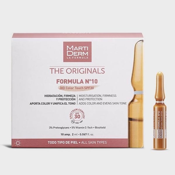 Martiderm The Originals Formula nº10 HD Color Touch SPF30 10 Ampolas