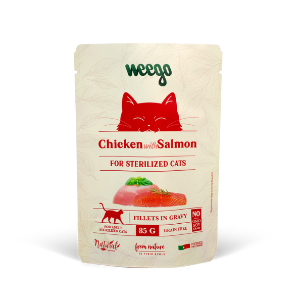 Comida Húmida Gato Frango e Salmão Weego