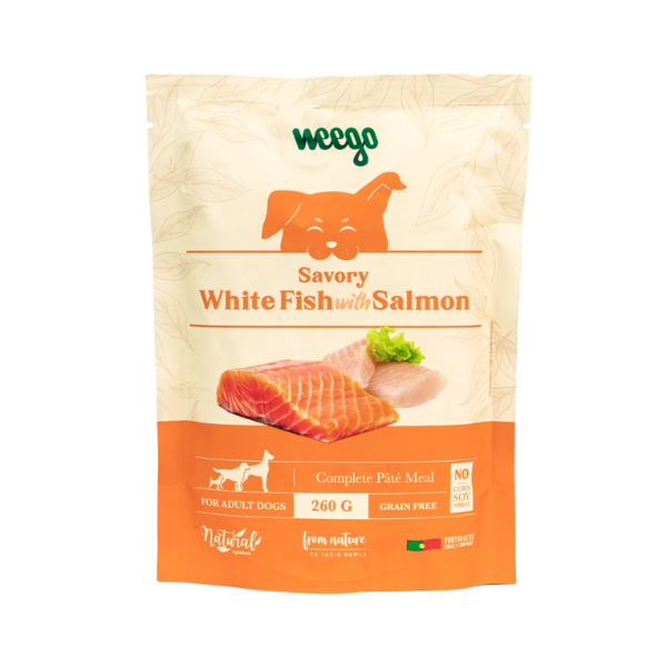 Comida húmida cão weego peixe branco e salmão