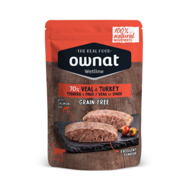 Comida Húmida Gato Ownat Vitela e Perú