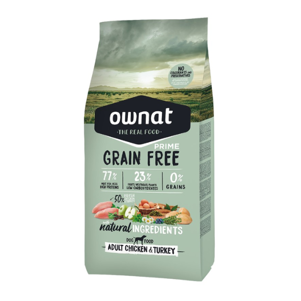Ownat Grain Free Prime Cão Frango e Peru
