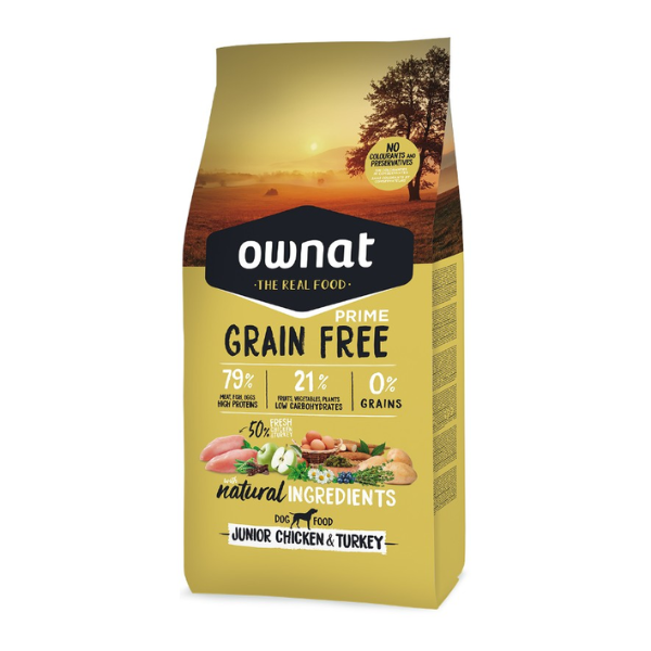 Ownat Grain Free Prime Cão Júnior Frango e Peru