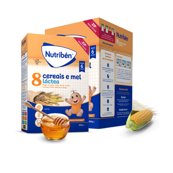 Nutriben Papa 8 Cereais e Mel Láctea - Farmácia Rodrigues Rocha